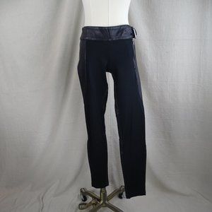 Elizabeth and James Leather Stretch Pants with Buckle